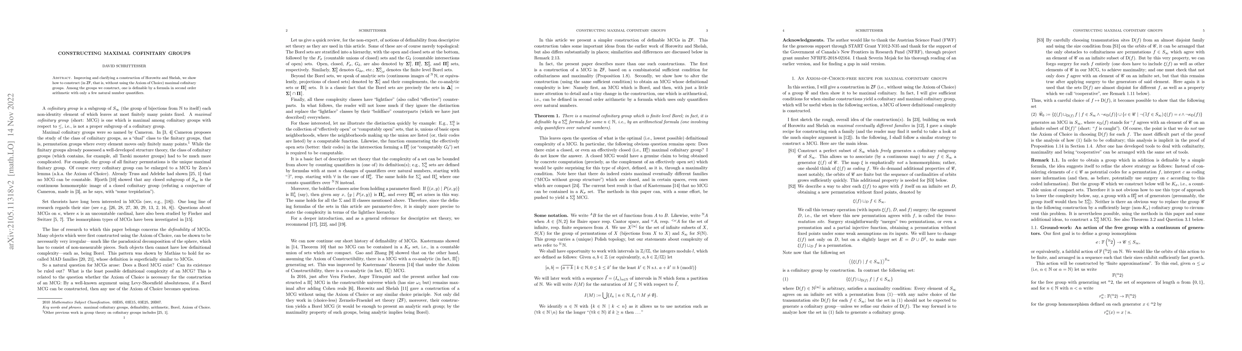 Thumbnail for Constructing maximal cofinitary groups