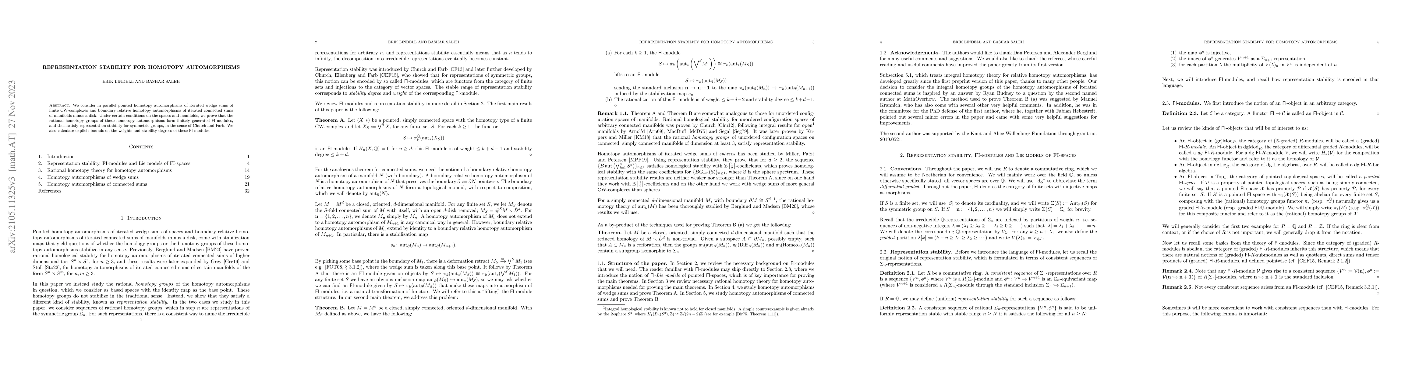 Thumbnail for Representation stability for homotopy automorphisms