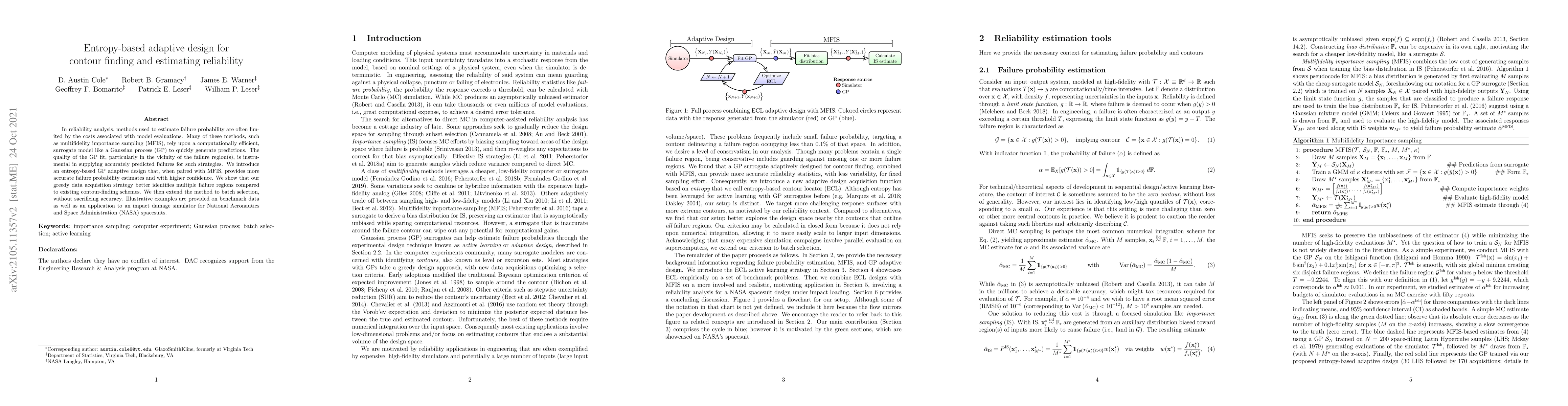 Thumbnail for Entropy-based adaptive design for contour finding and estimating
  reliability
