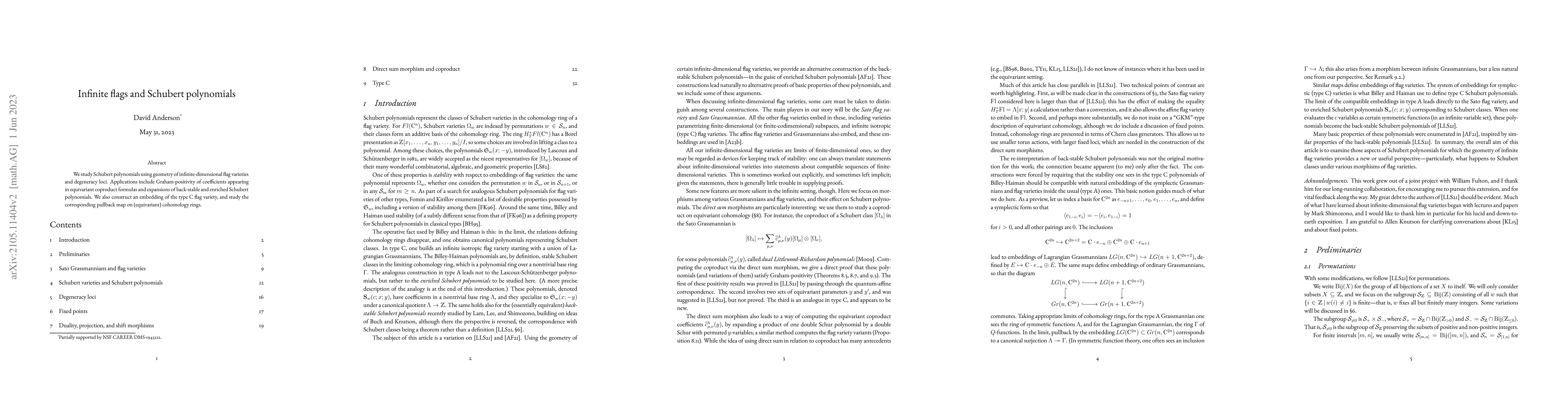 Thumbnail for Infinite flags and Schubert polynomials