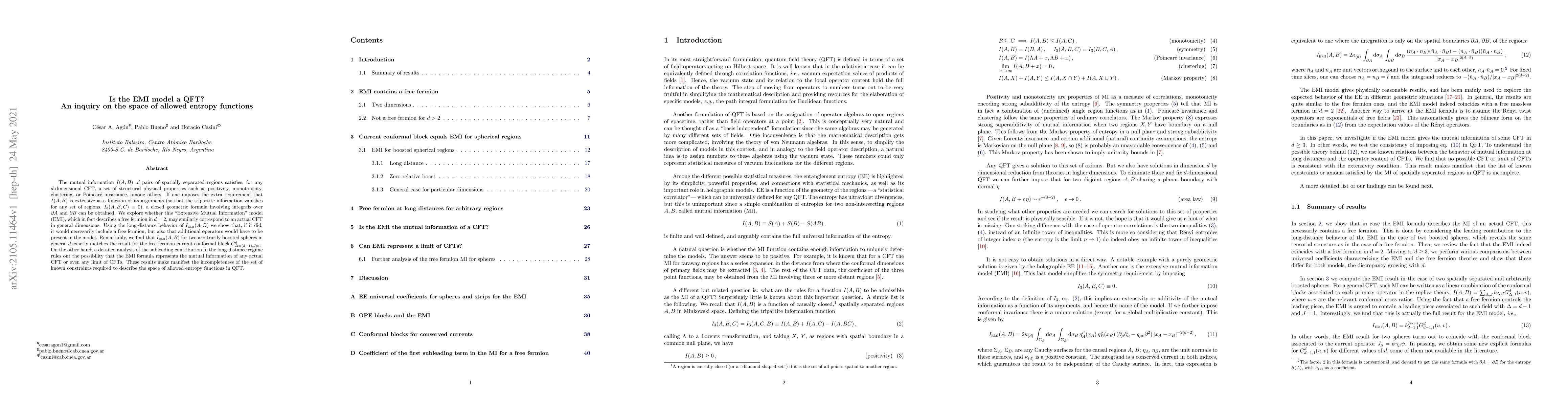 Thumbnail for Is the EMI model a QFT? An inquiry on the space of allowed entropy
  functions