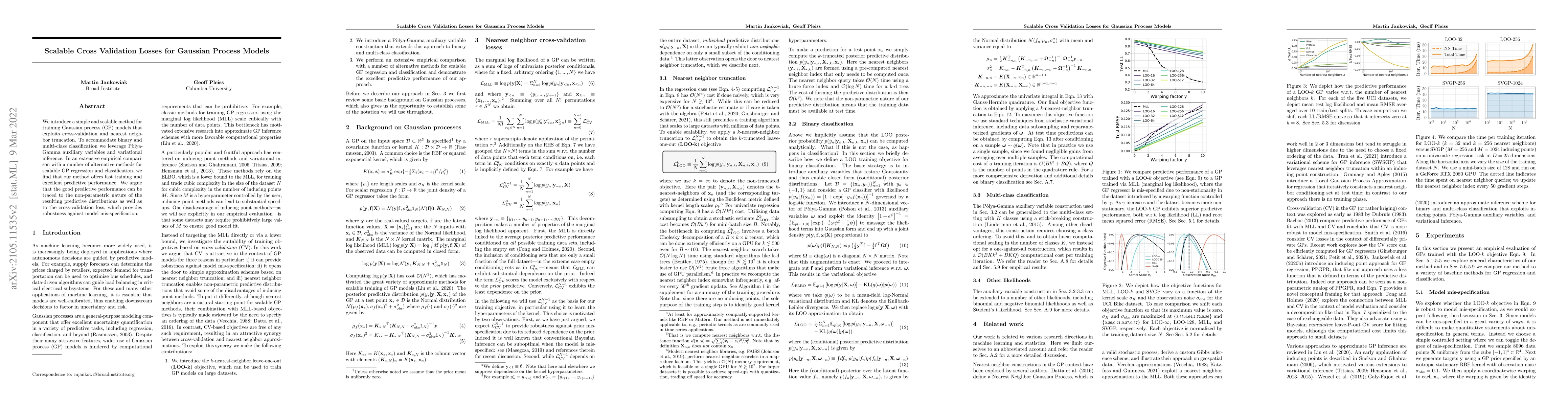 Thumbnail for Scalable Cross Validation Losses for Gaussian Process Models