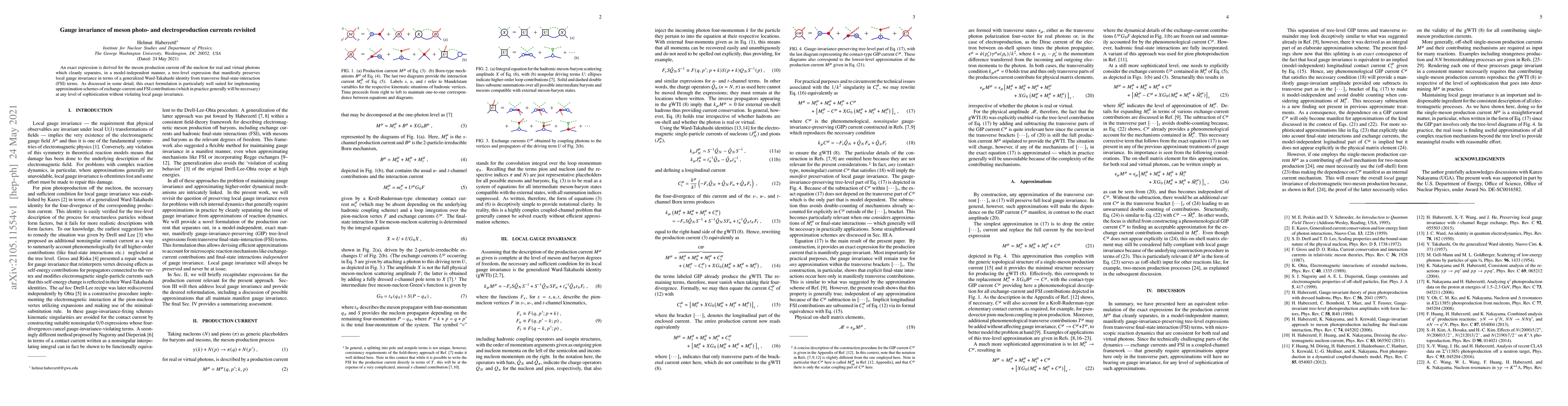 Thumbnail for Gauge invariance of meson photo- and electroproduction currents
  revisited