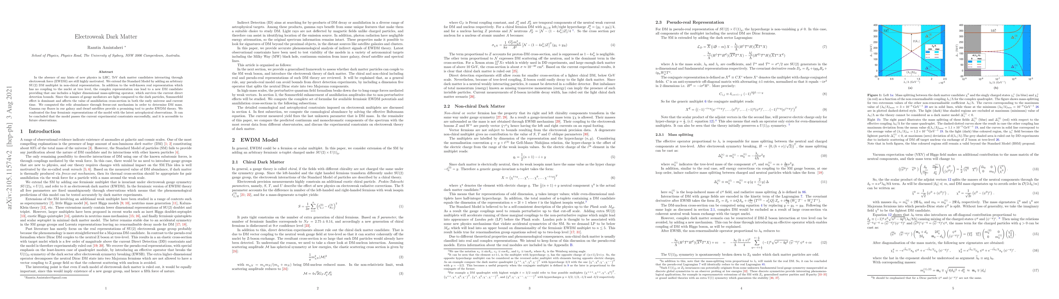 Thumbnail for Electroweak Dark Matter