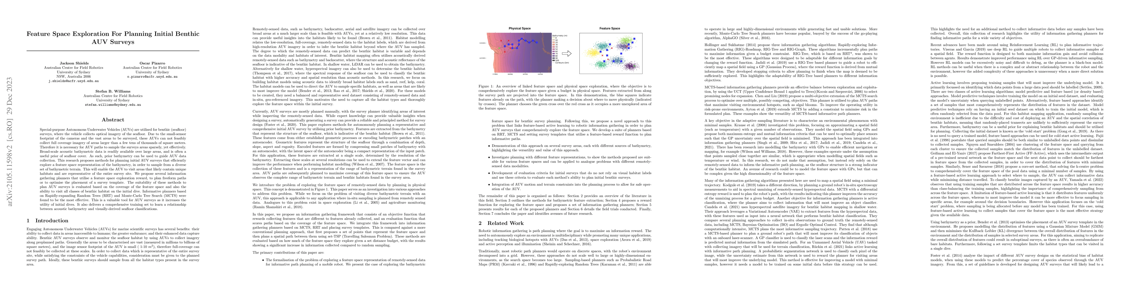 Thumbnail for Feature Space Exploration For Planning Initial Benthic AUV Surveys