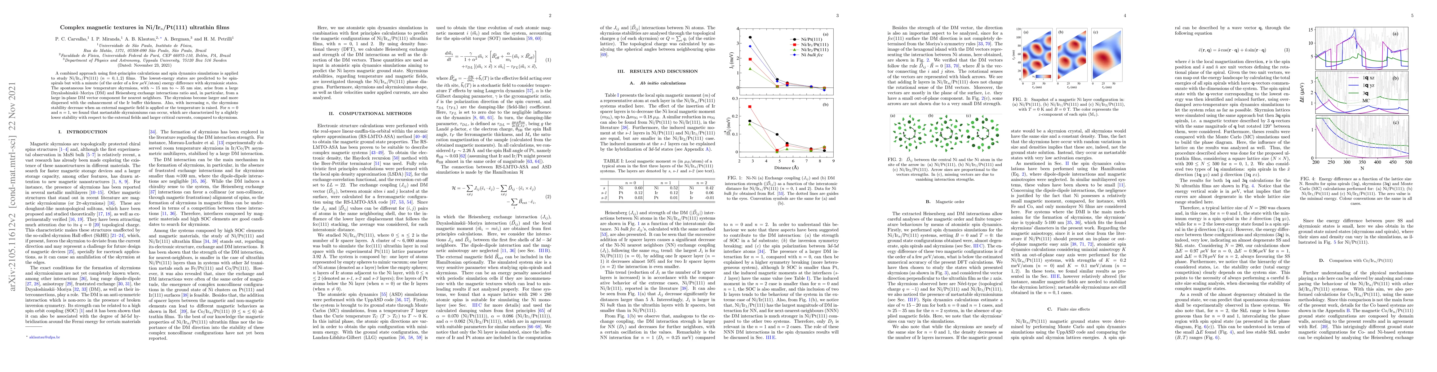 Thumbnail for Complex magnetic textures in Ni/Ir$_{n}$/Pt(111) ultrathin films