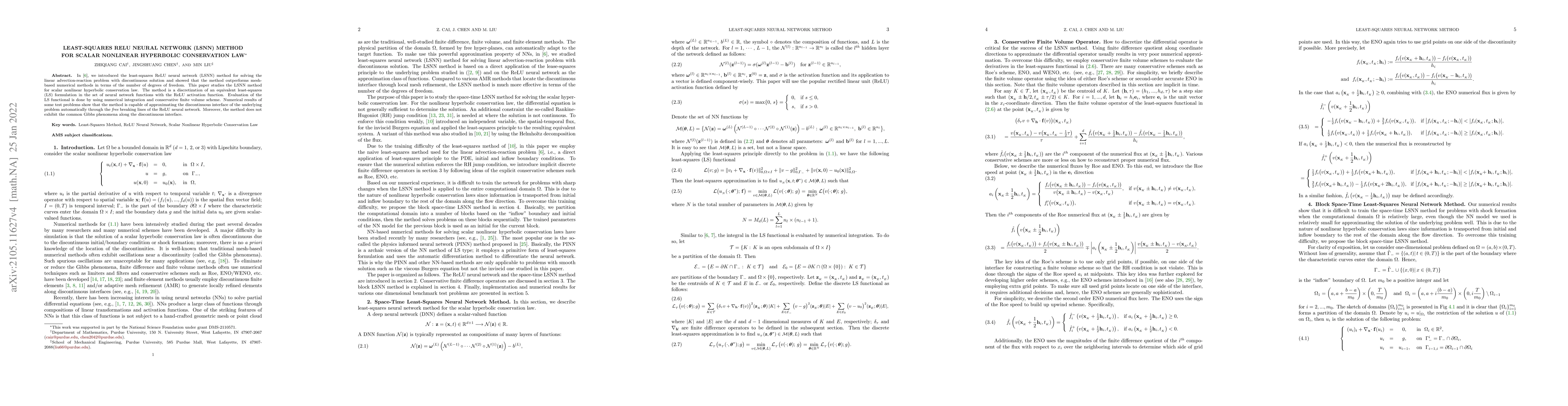 Thumbnail for Least-Squares ReLU Neural Network (LSNN) Method For Scalar Nonlinear
  Hyperbolic Conservation Law