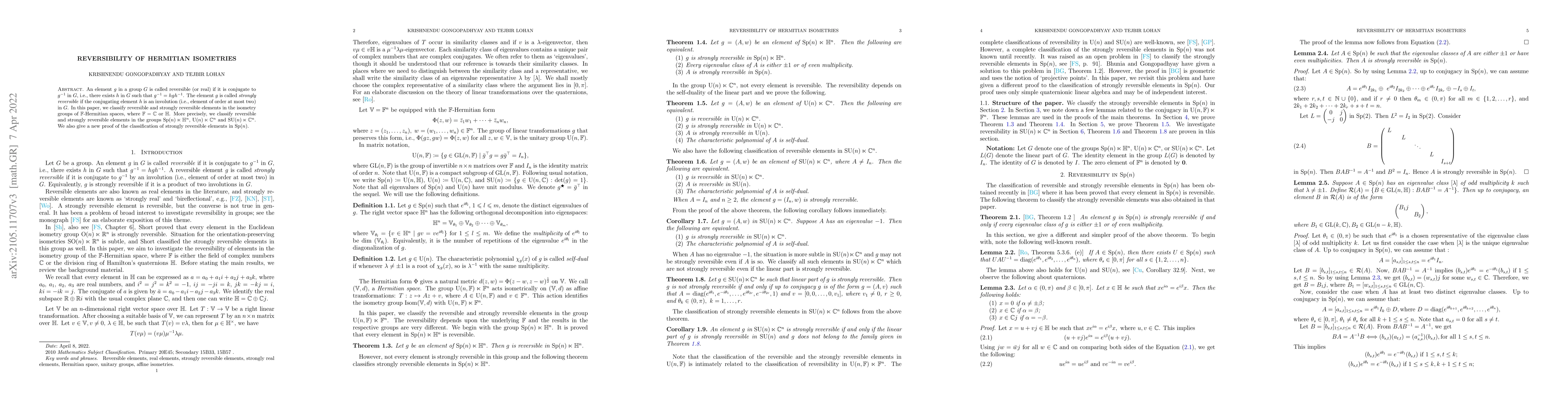 Thumbnail for Reversibility of Hermitian Isometries