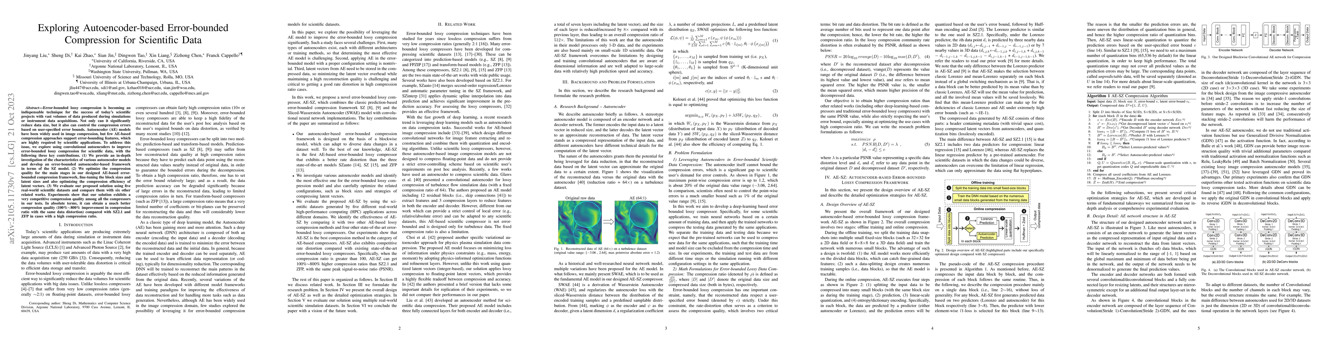 Thumbnail for Exploring Autoencoder-based Error-bounded Compression for Scientific
  Data