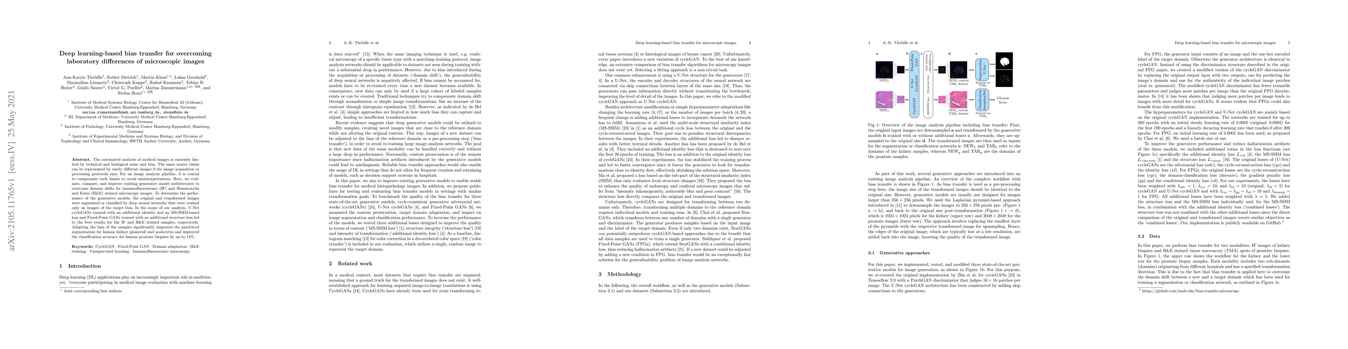 Thumbnail for Deep learning-based bias transfer for overcoming laboratory differences
  of microscopic images