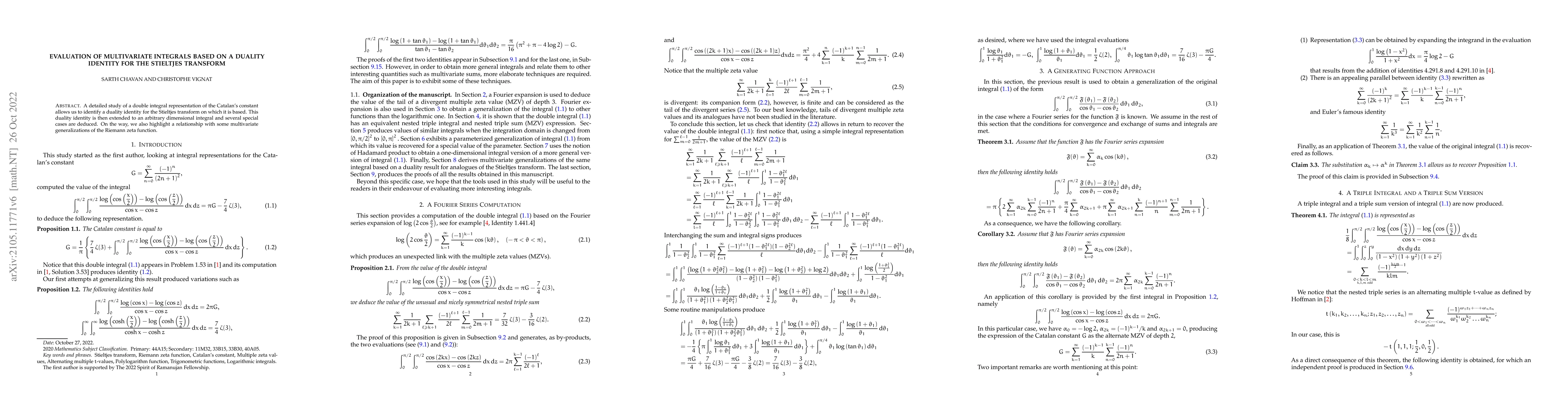 Thumbnail for Evaluation of multivariate integrals based on a duality identity for the
  Stieltjes transform