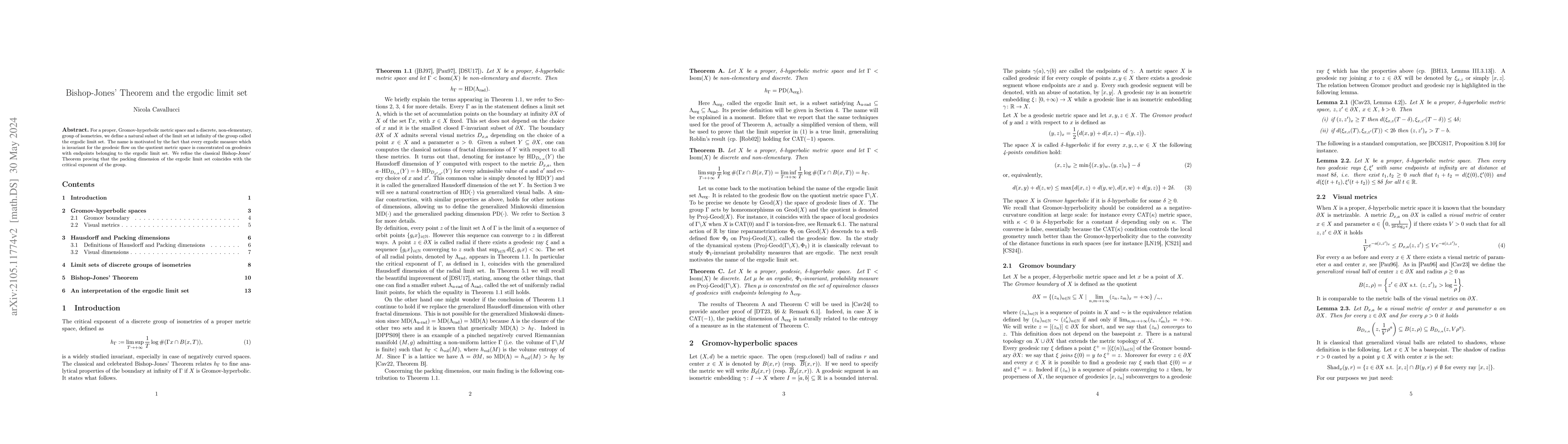 Thumbnail for Bishop-Jones' Theorem and the ergodic limit set