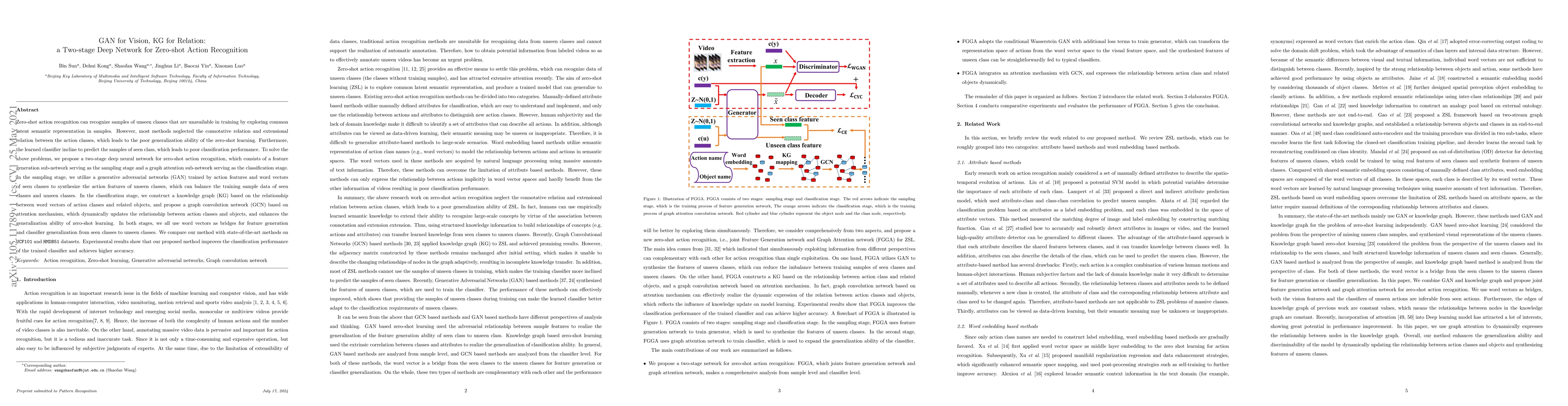 Thumbnail for GAN for Vision, KG for Relation: a Two-stage Deep Network for Zero-shot
  Action Recognition