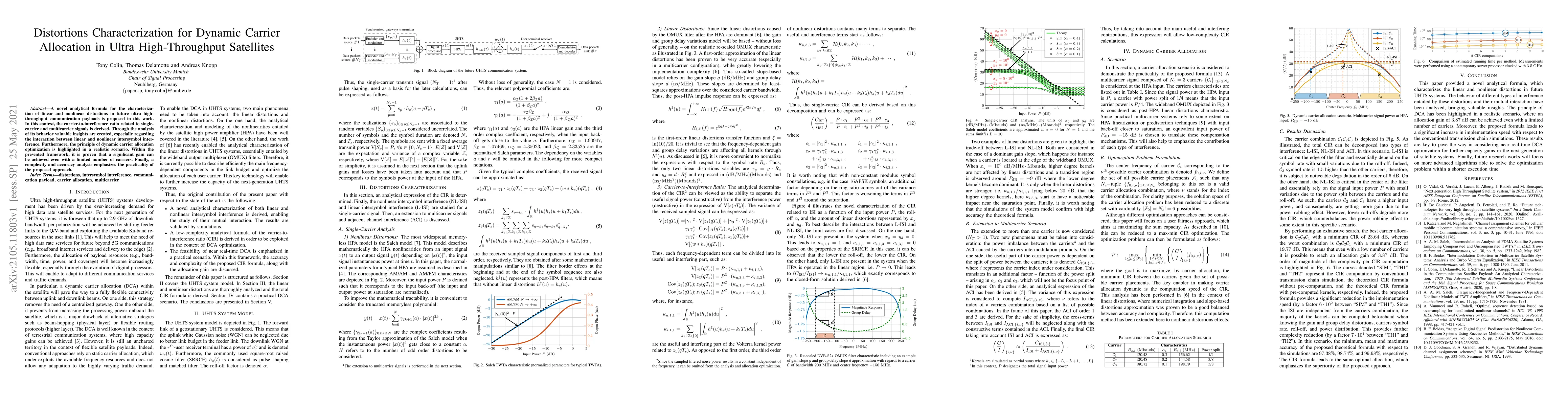 Thumbnail for Distortions Characterization for Dynamic Carrier Allocation in Ultra
  High-Throughput Satellites