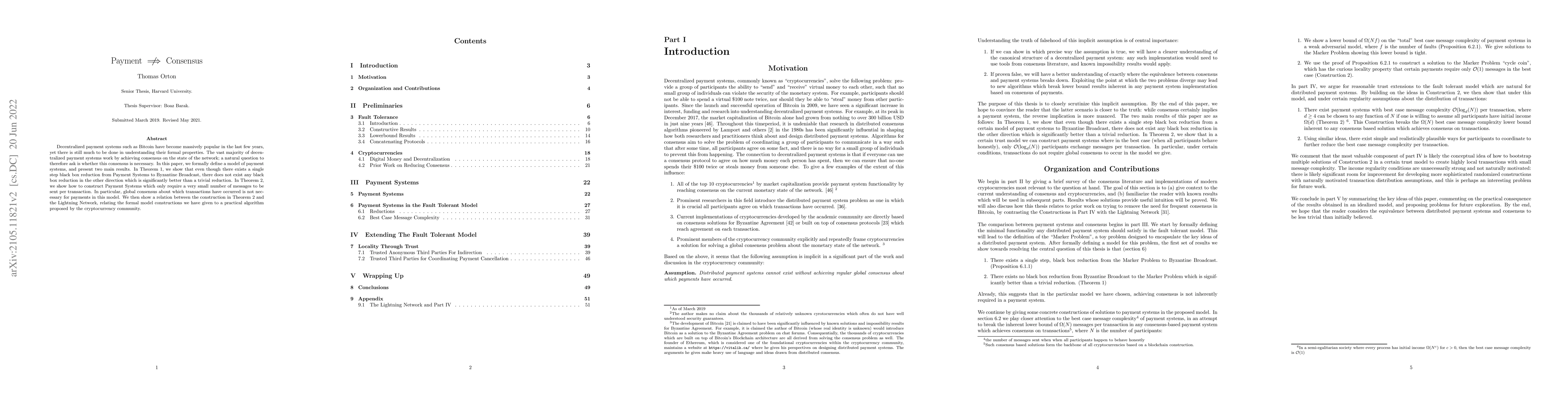 Thumbnail for Payment Does Not Imply Consensus (For Distributed Payment Systems)