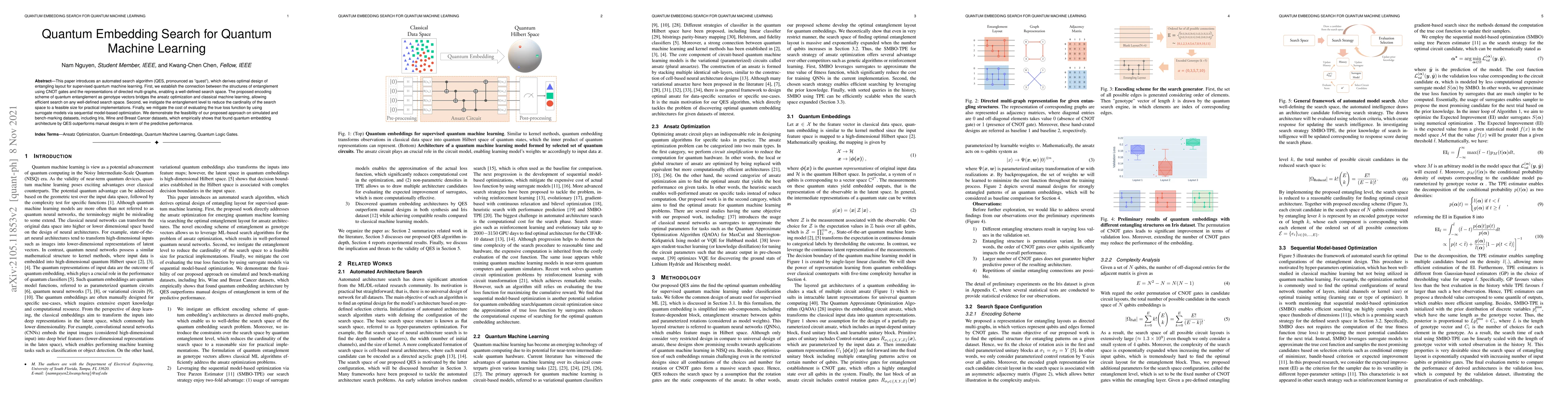 Thumbnail for Quantum Embedding Search for Quantum Machine Learning