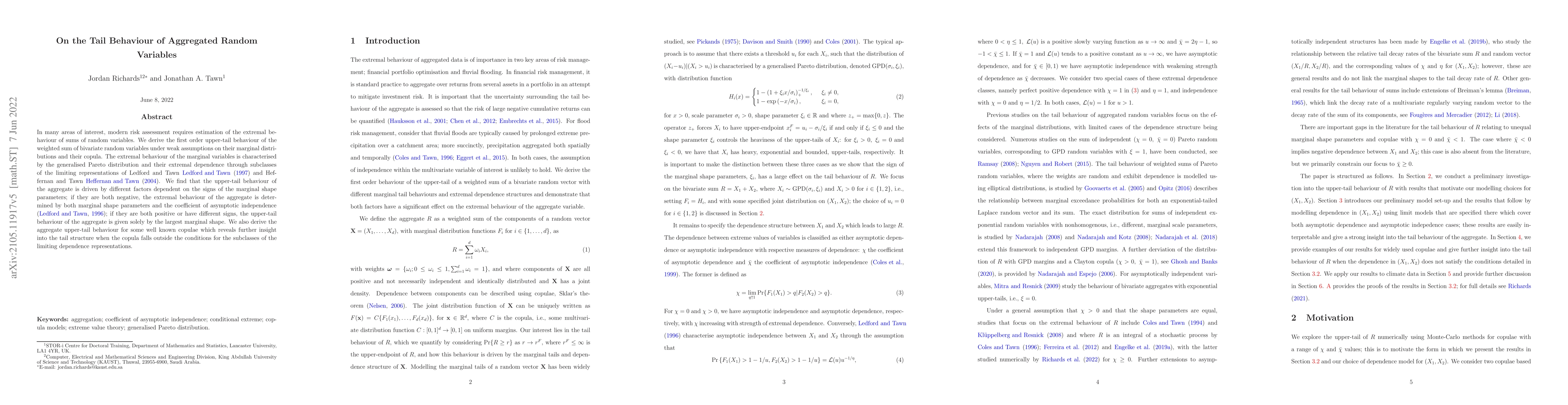 Thumbnail for On the Tail Behaviour of Aggregated Random Variables