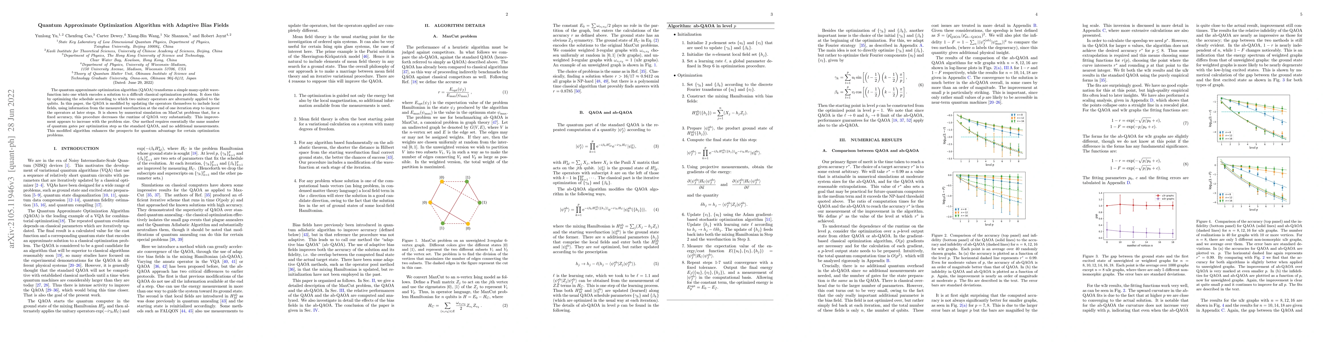 Thumbnail for Quantum Approximate Optimization Algorithm with Adaptive Bias Fields