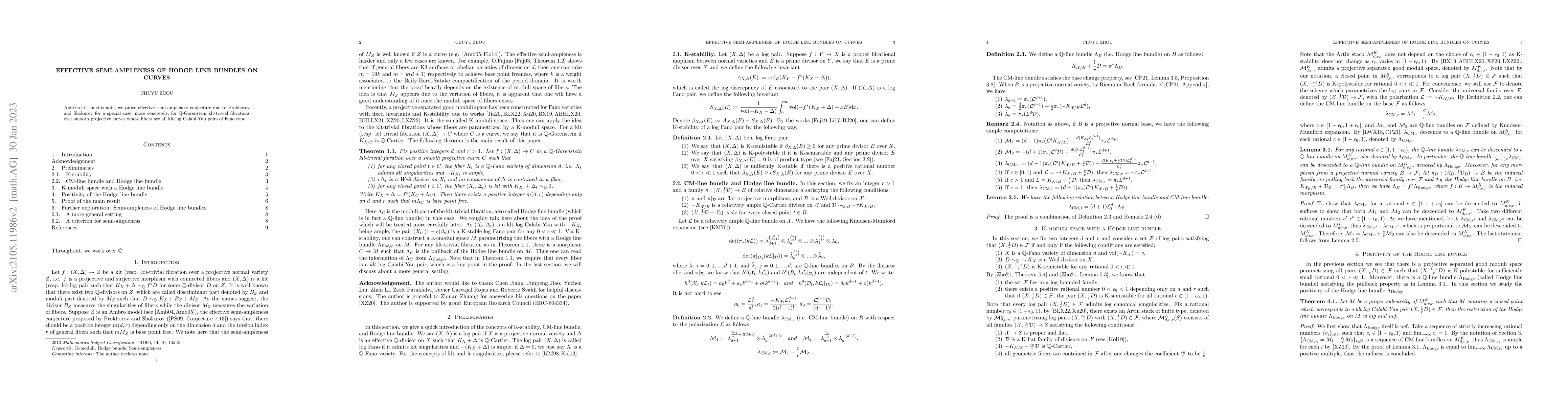 Thumbnail for Effective semi-ampleness of Hodge line bundles on curves