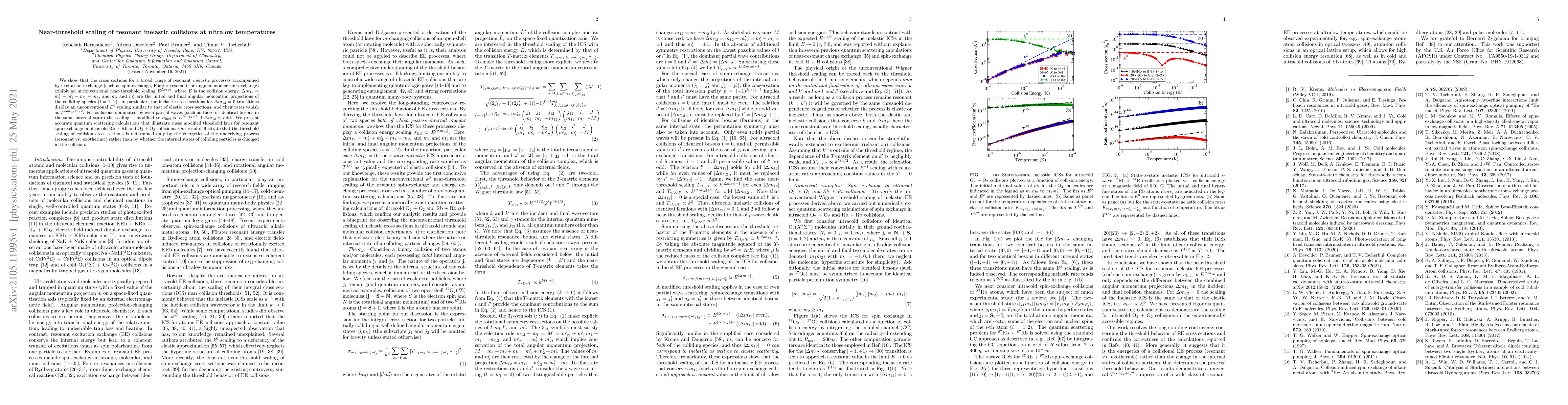 Thumbnail for Near-threshold scaling of resonant inelastic collisions at ultralow
  temperatures