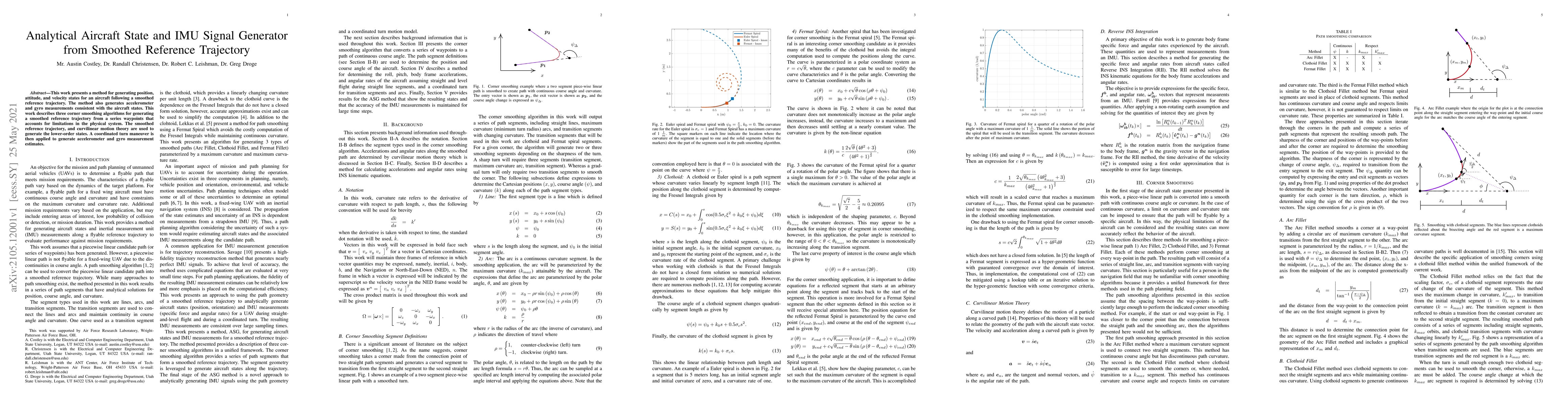 Thumbnail for Analytical Aircraft State and IMU Signal Generator from Smoothed
  Reference Trajectory