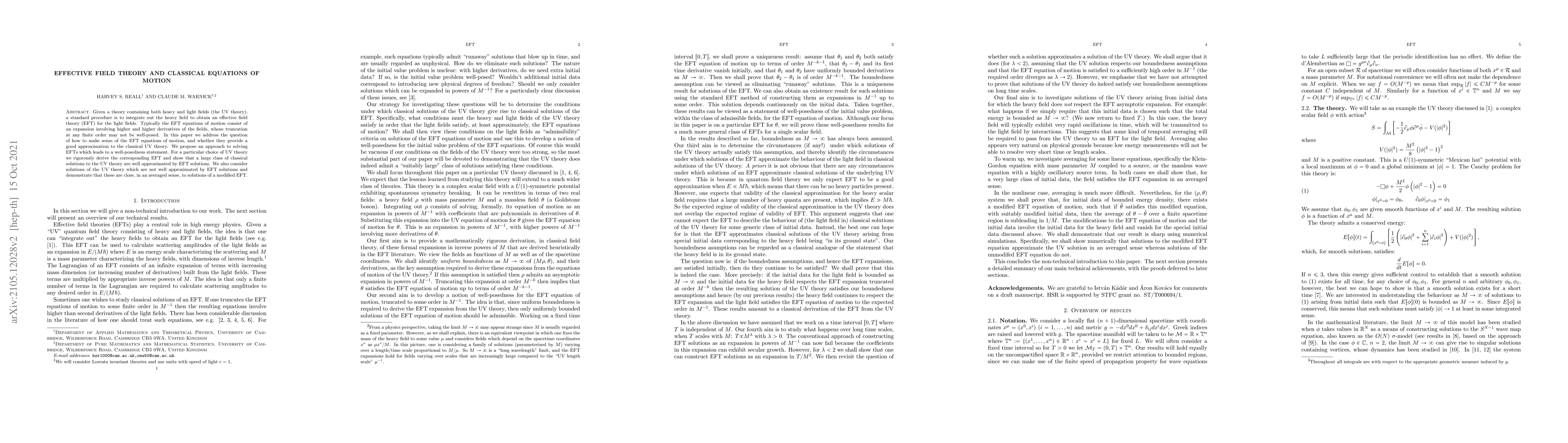 Thumbnail for Effective field theory and classical equations of motion