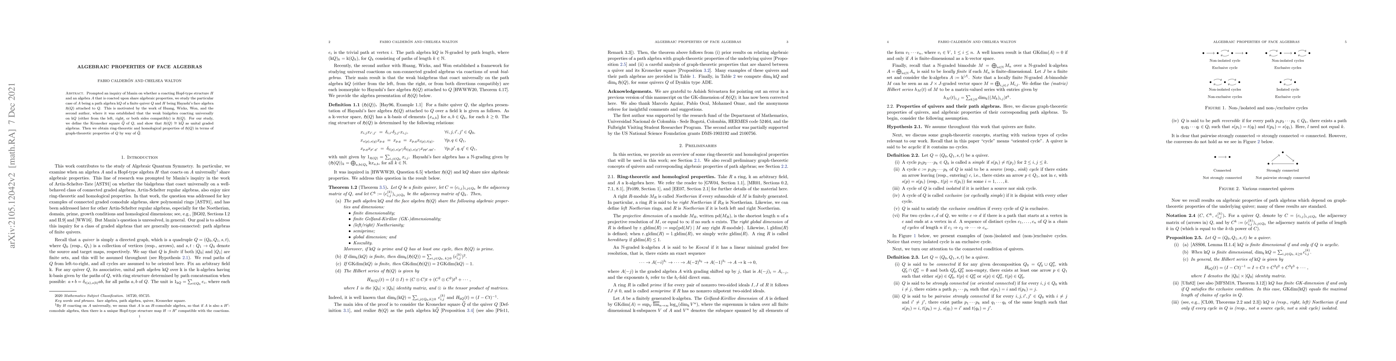Thumbnail for Algebraic properties of face algebras