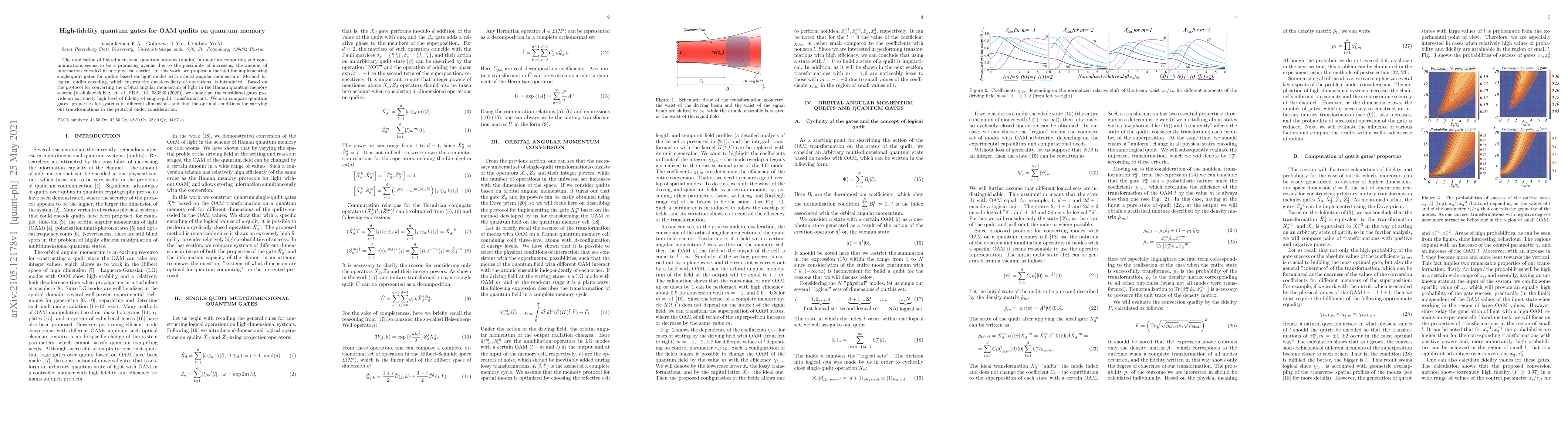 Thumbnail for High-fidelity quantum gates for OAM qudits on quantum memory