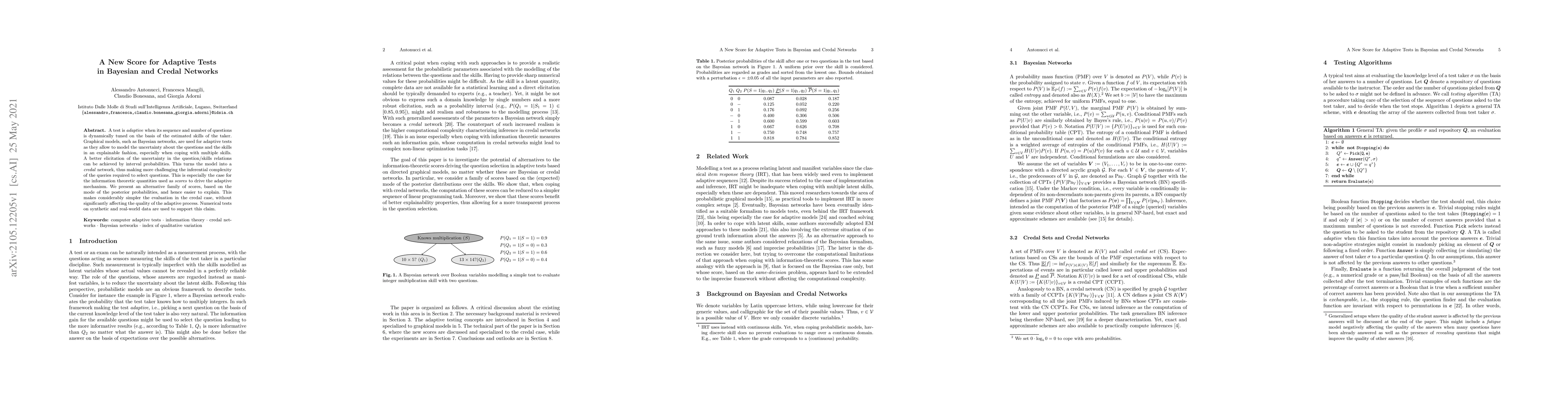 Thumbnail for A New Score for Adaptive Tests in Bayesian and Credal Networks