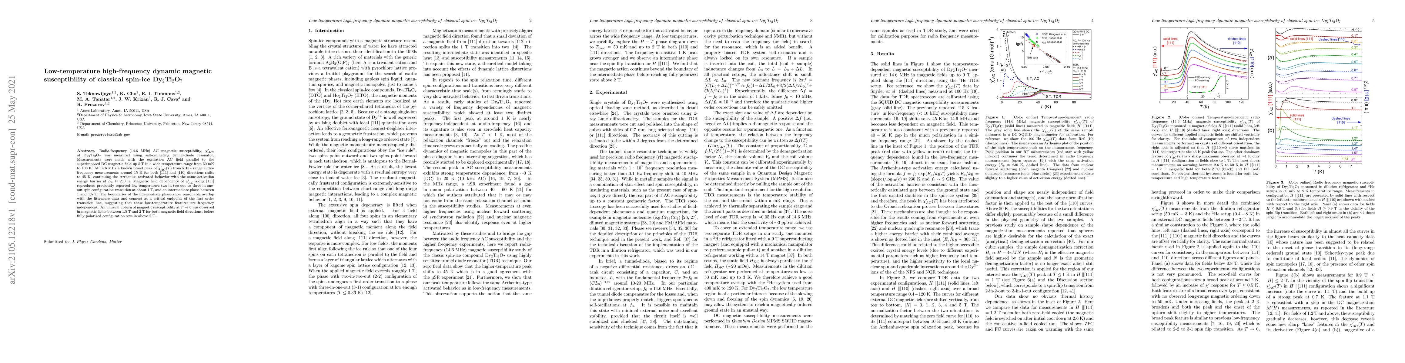 Thumbnail for Low-temperature high-frequency dynamic magnetic susceptibility of
  classical spin-ice Dy$_2$Ti$_2$O$_7$