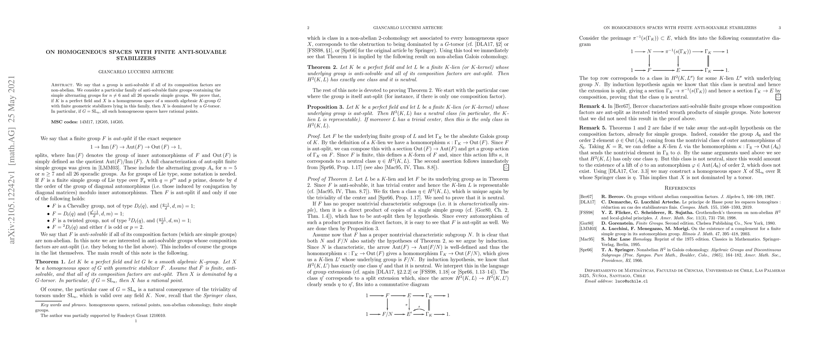 Thumbnail for On homogeneous spaces with finite anti-solvable stabilizers