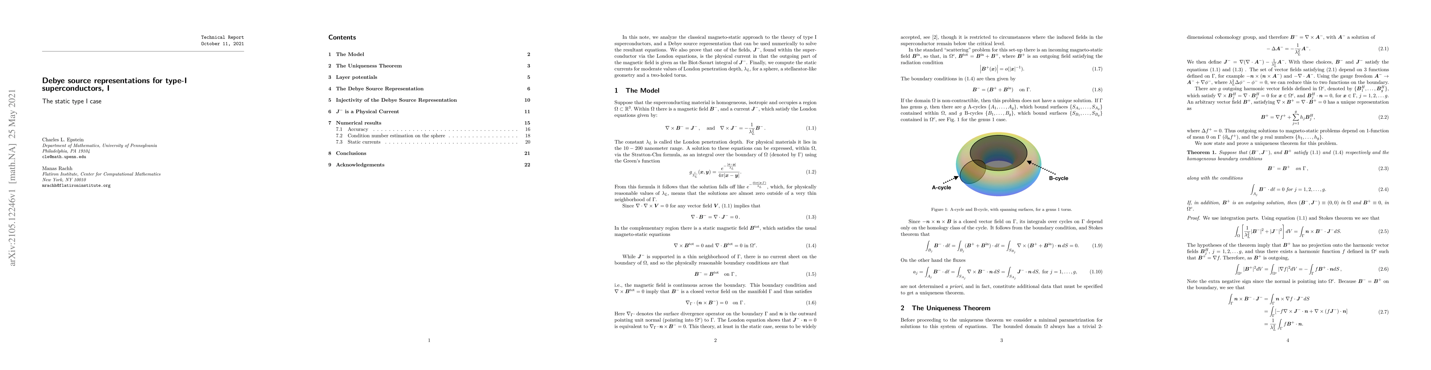 Thumbnail for Debye source representation for type-I superconductors, I