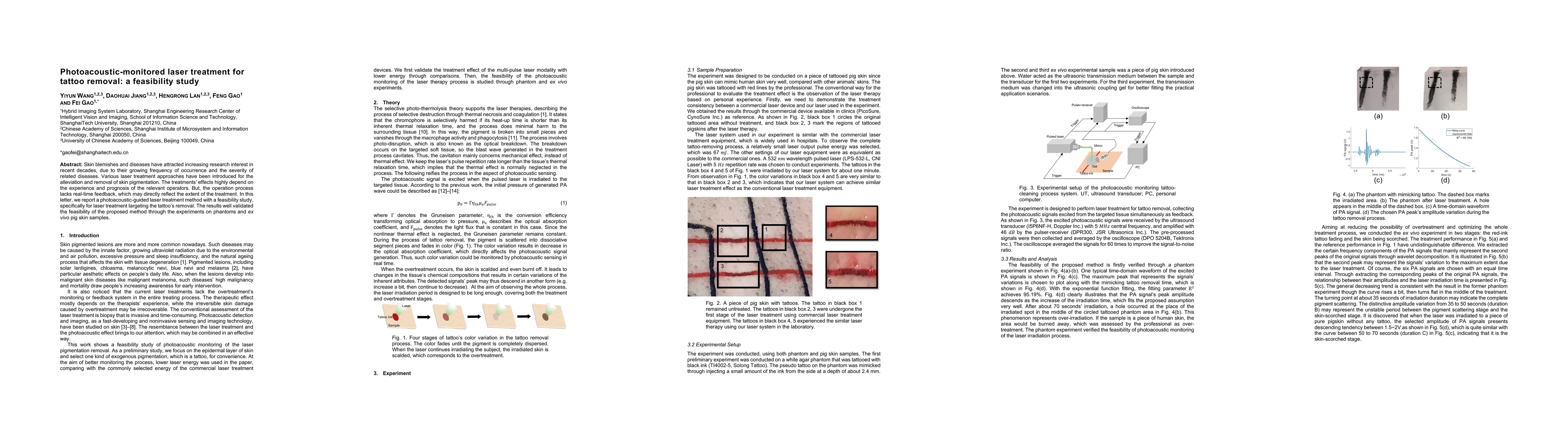 Thumbnail for Photoacoustic-monitored laser treatment for tattoo removal: a
  feasibility study