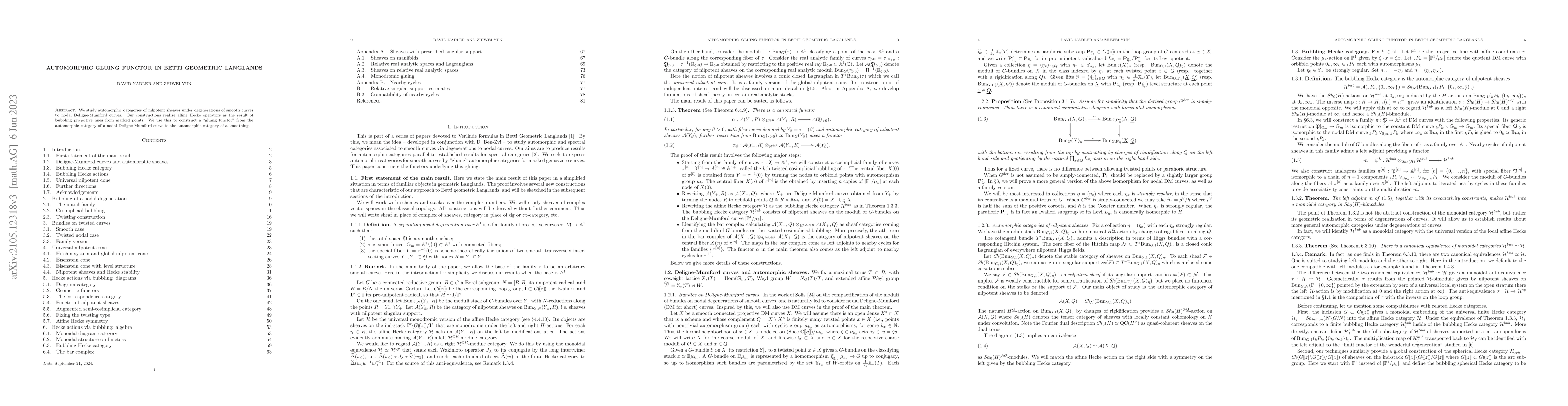 Thumbnail for Automorphic gluing functor in Betti Geometric Langlands