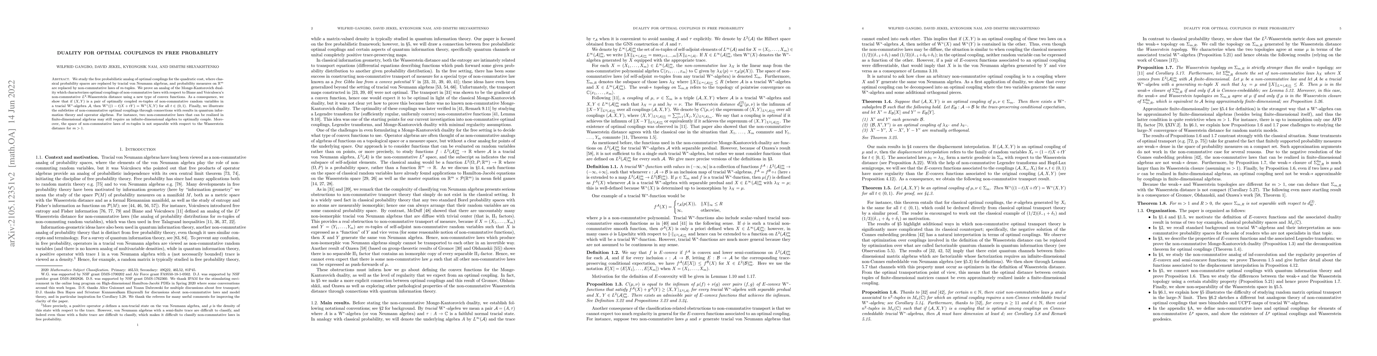 Thumbnail for Duality for optimal couplings in free probability