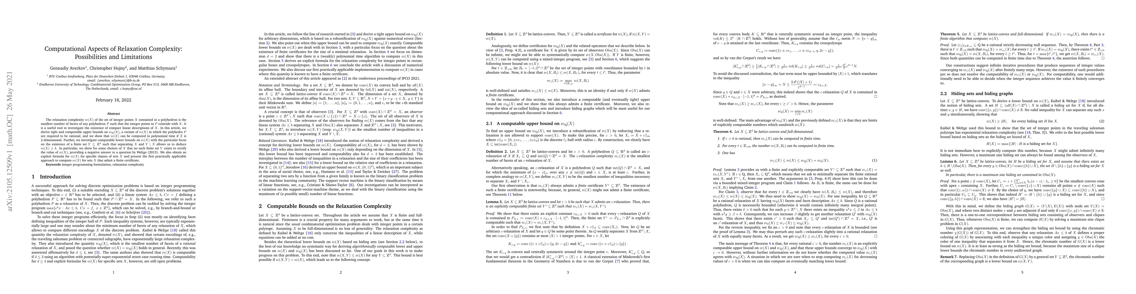 Thumbnail for Computational Aspects of Relaxation Complexity: Possibilities and
  Limitations