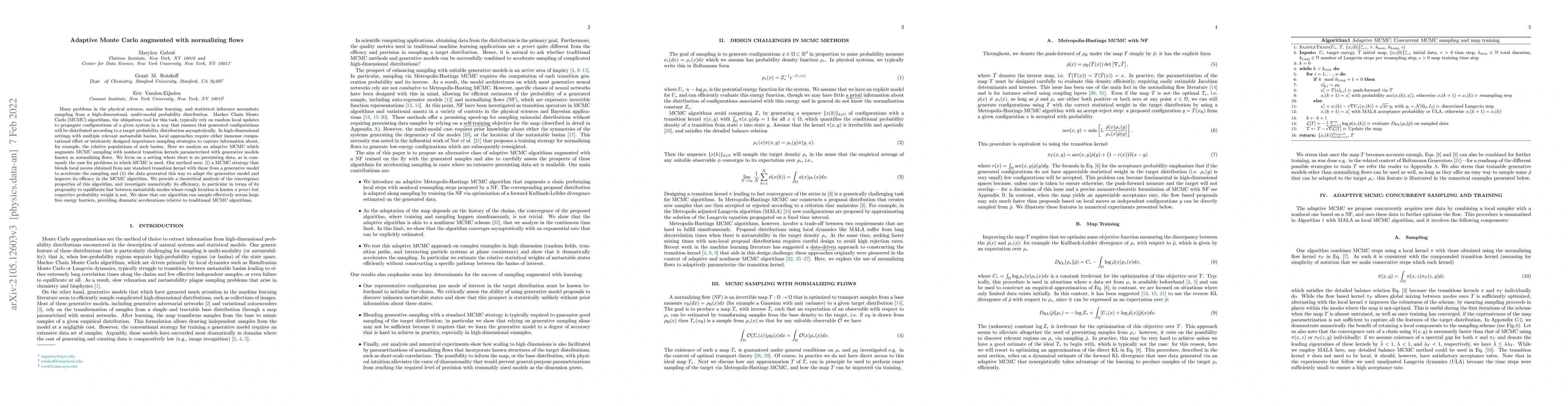 Thumbnail for Adaptive Monte Carlo augmented with normalizing flows