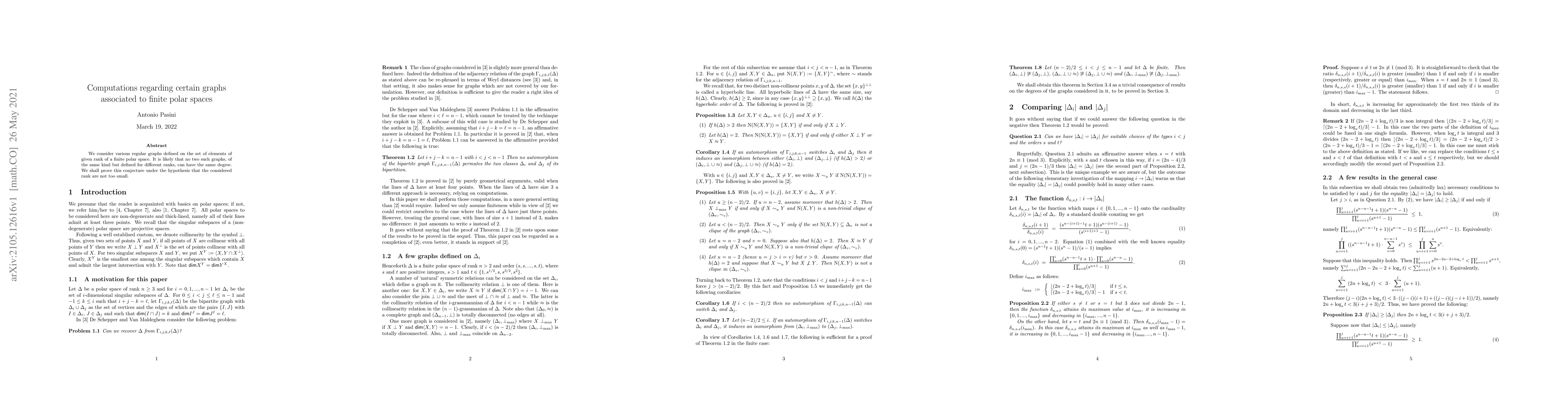 Thumbnail for Computations regarding certain graphs associated to finite polar spaces