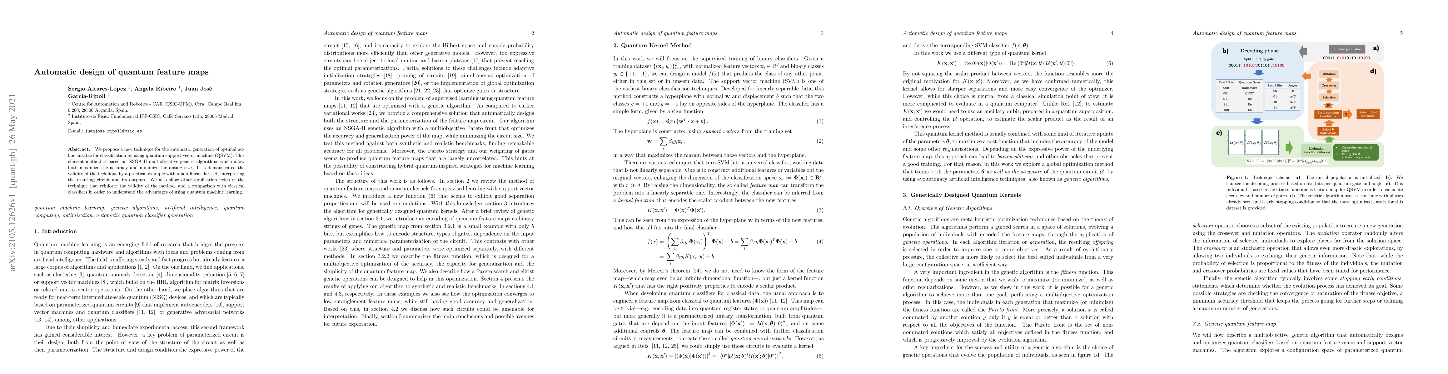 Thumbnail for Automatic design of quantum feature maps
