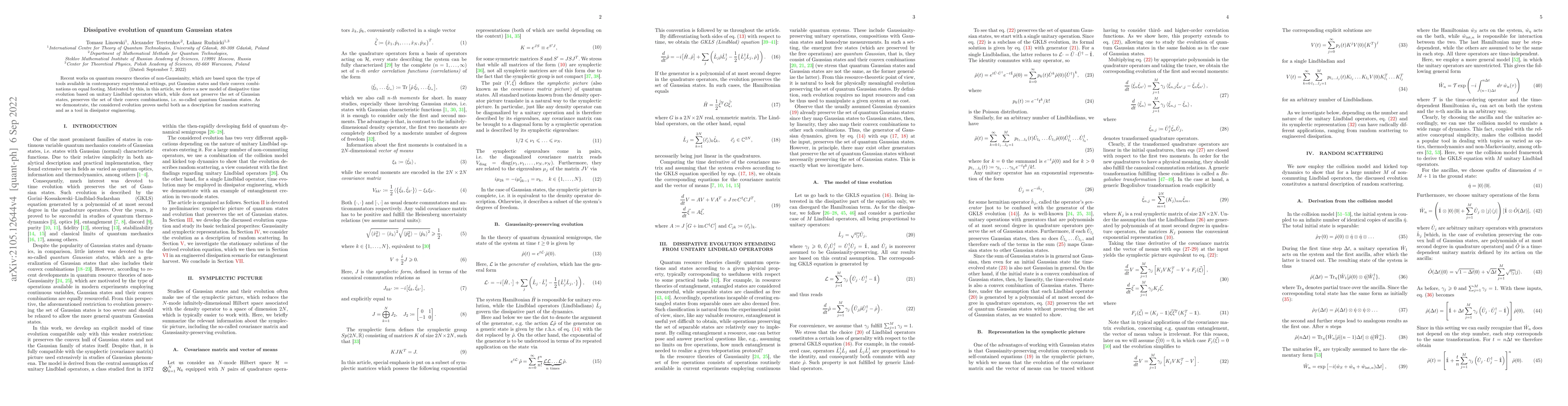 Thumbnail for Dissipative evolution of quantum Gaussian states