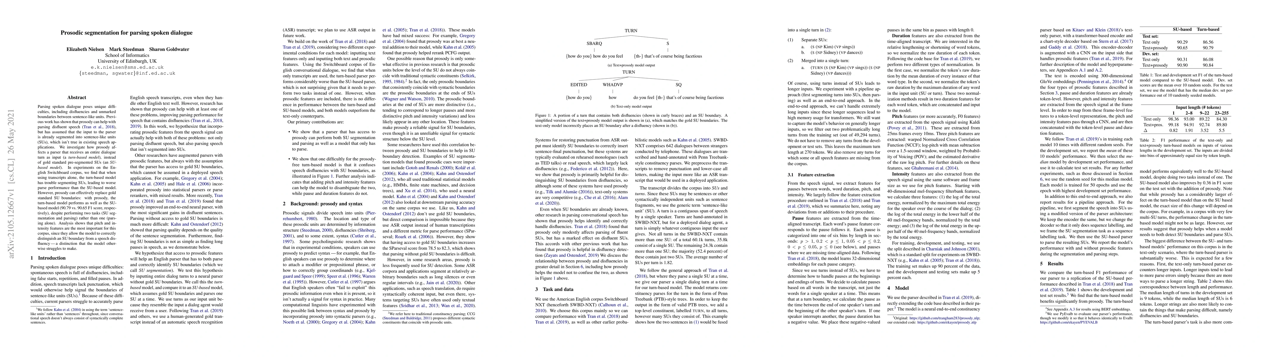 Thumbnail for Prosodic segmentation for parsing spoken dialogue