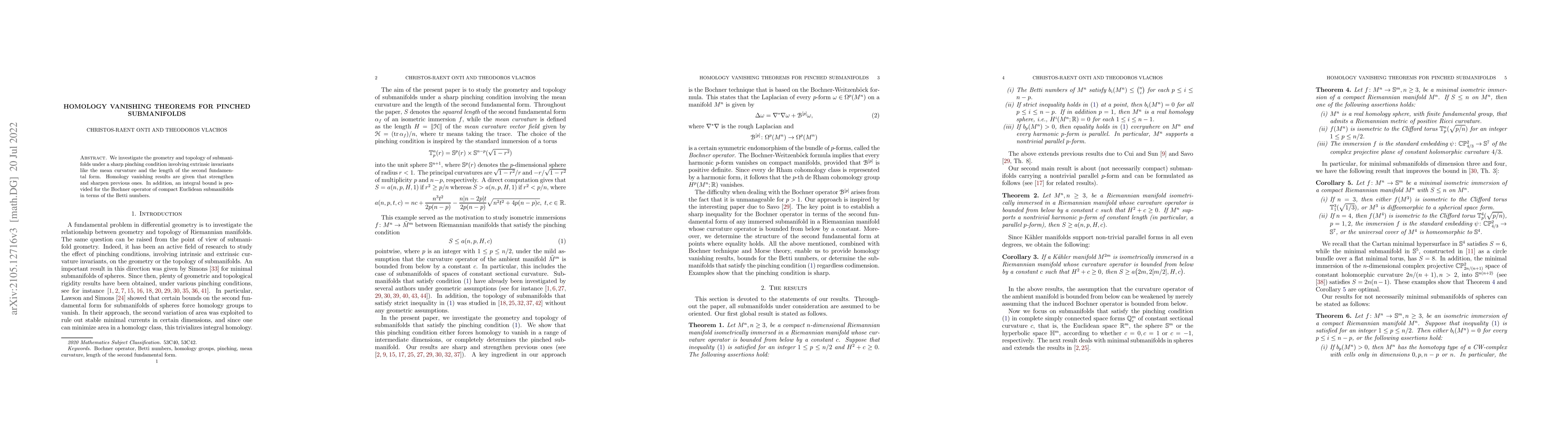 Thumbnail for Homology vanishing theorems for pinched submanifolds
