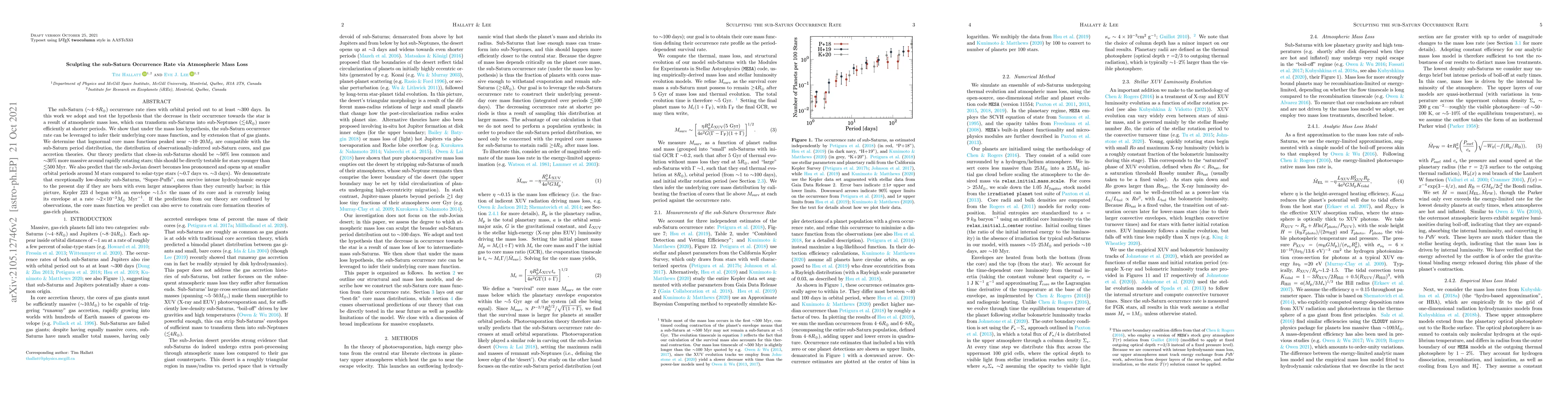 Thumbnail for Sculpting the sub-Saturn Occurrence Rate via Atmospheric Mass Loss