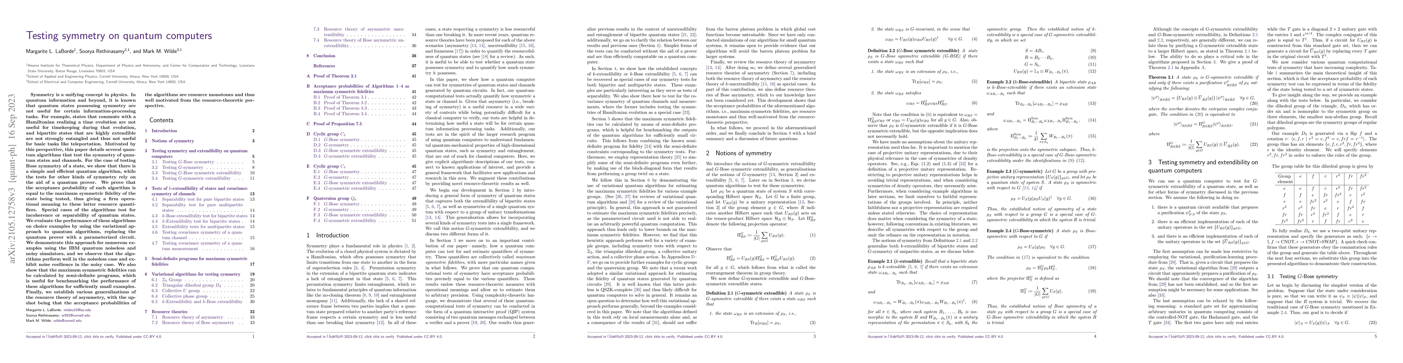 Thumbnail for Testing symmetry on quantum computers