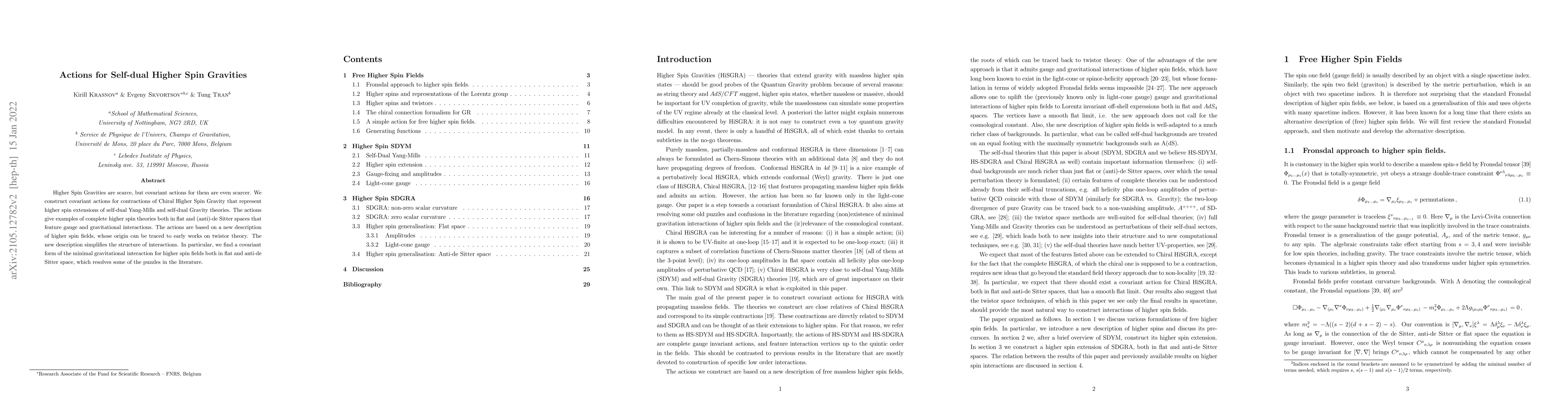 Thumbnail for Actions for Self-dual Higher Spin Gravities
