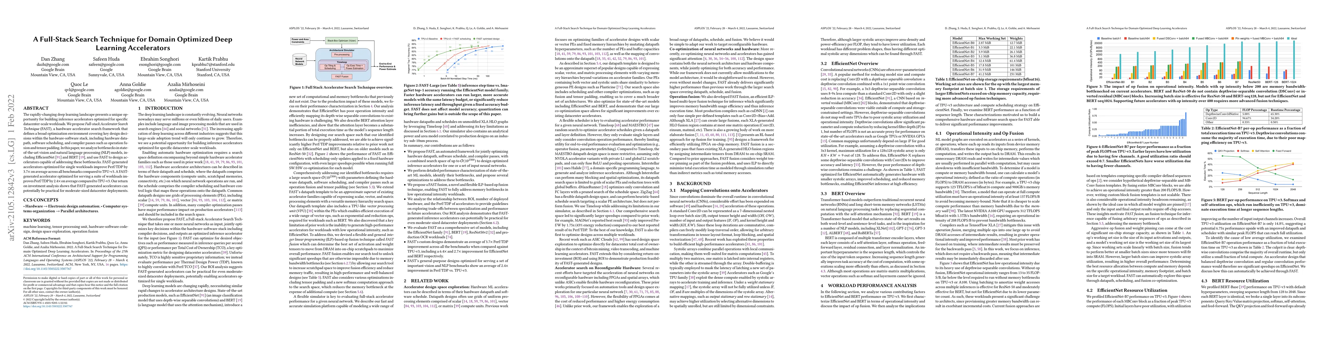 Thumbnail for A Full-Stack Search Technique for Domain Optimized Deep Learning
  Accelerators