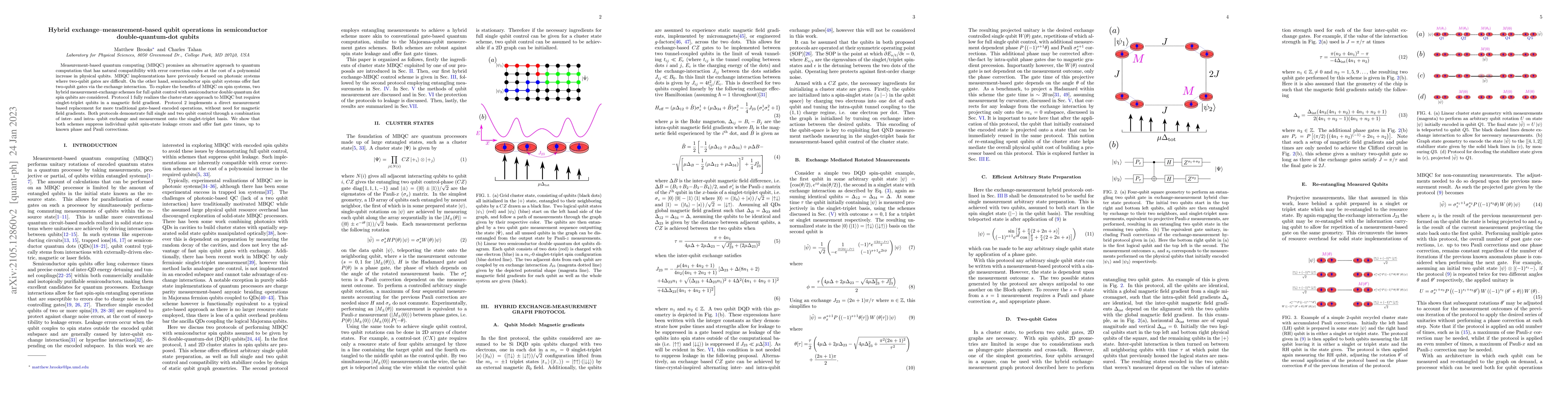 Thumbnail for Hybrid Exchange Measurement-Based Qubit Operations in Semiconductor
  Double Quantum Dot Qubits