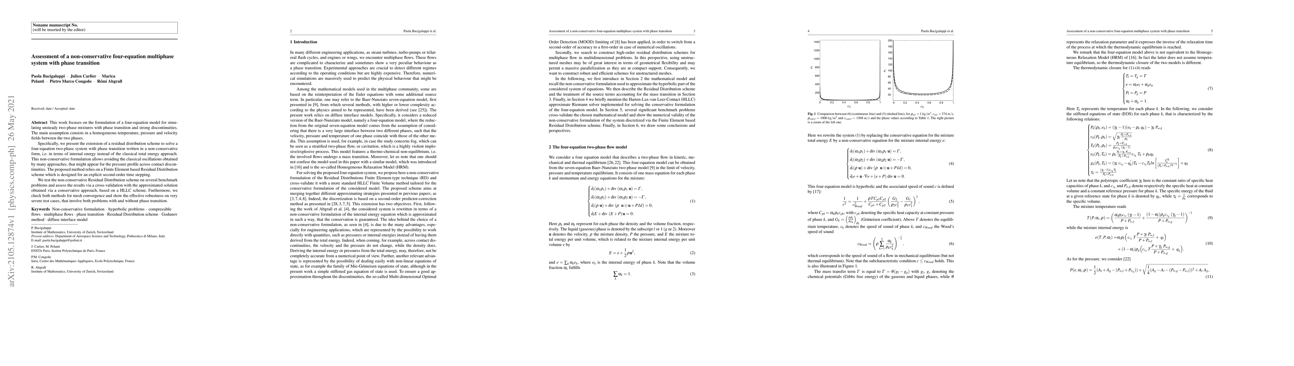 Thumbnail for Assessment of a non-conservative four-equation multiphase system with
  phase transition