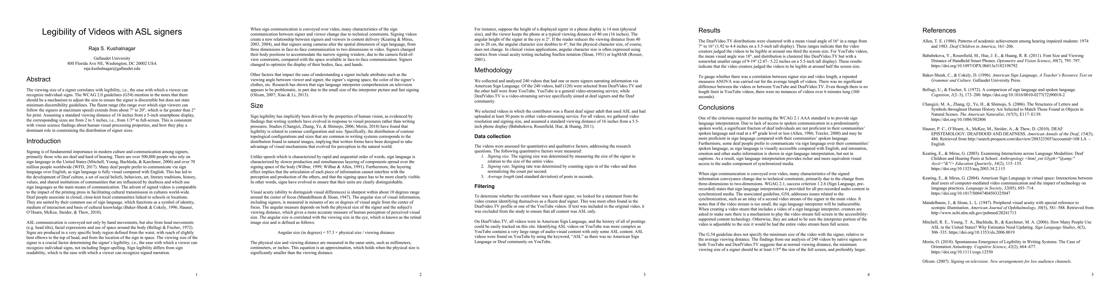 Thumbnail for Legibility of Videos with ASL signers