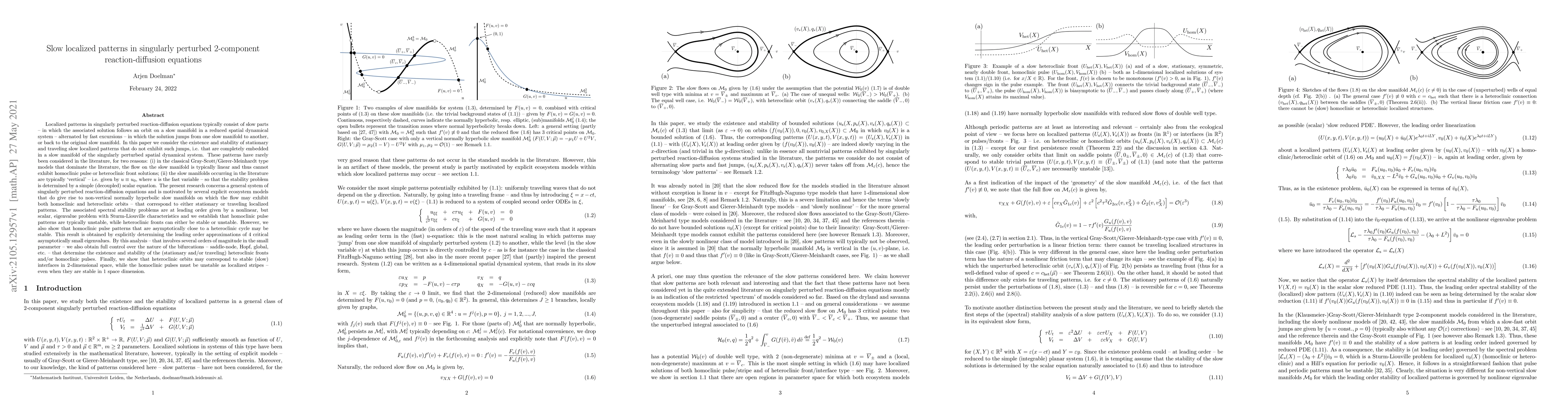 Thumbnail for Slow localized patterns in singularly perturbed 2-component
  reaction-diffusion equations